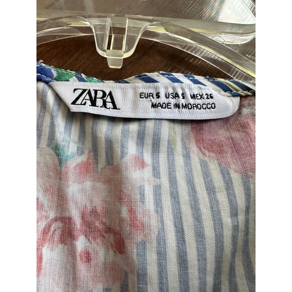 Zara NWT floral v neck, a line dress with tie wrap and pockets size small - Picture 7 of 9